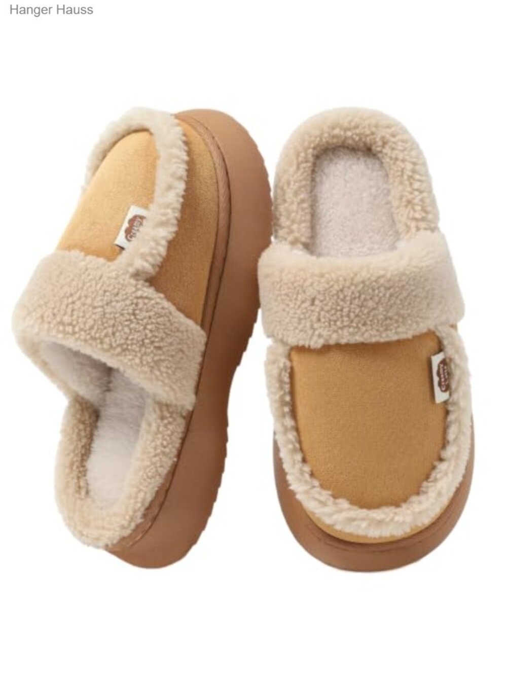 Sherpa Lined Mule Slippers Women Fuzzy Faux Fur House Shoes Non-Slip
